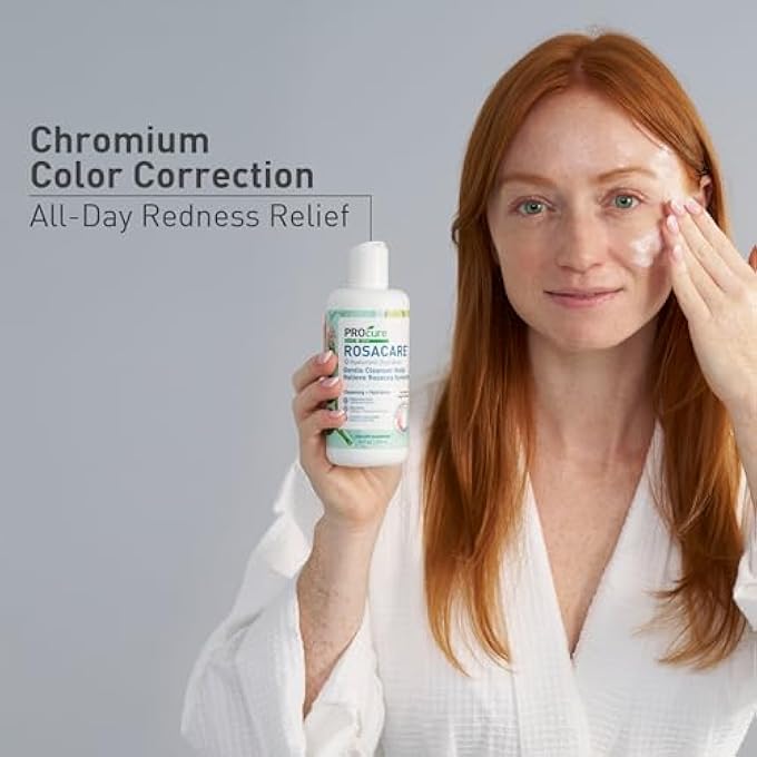 PROcure ROSACARE GENTLE FACE CLEANSER, 8 OZ, HYDRATING CLEANSER WITH HYALURONIC ACID & NIACINAMIDE, FACE WASH FOR SENSITIVE SKIN, RELIEVES ROSACEA SYMPTOMS LIKE REDNESS, FLAKINESS & DRYNESS - Image 3